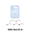 5 Silver Nose Stud Sets NSK-SET-03